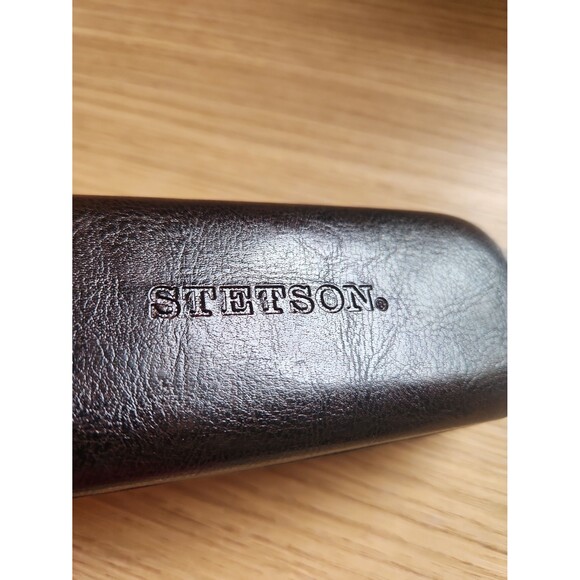 Stetson Brown Leather Glasses Case - Picture 2 of 5